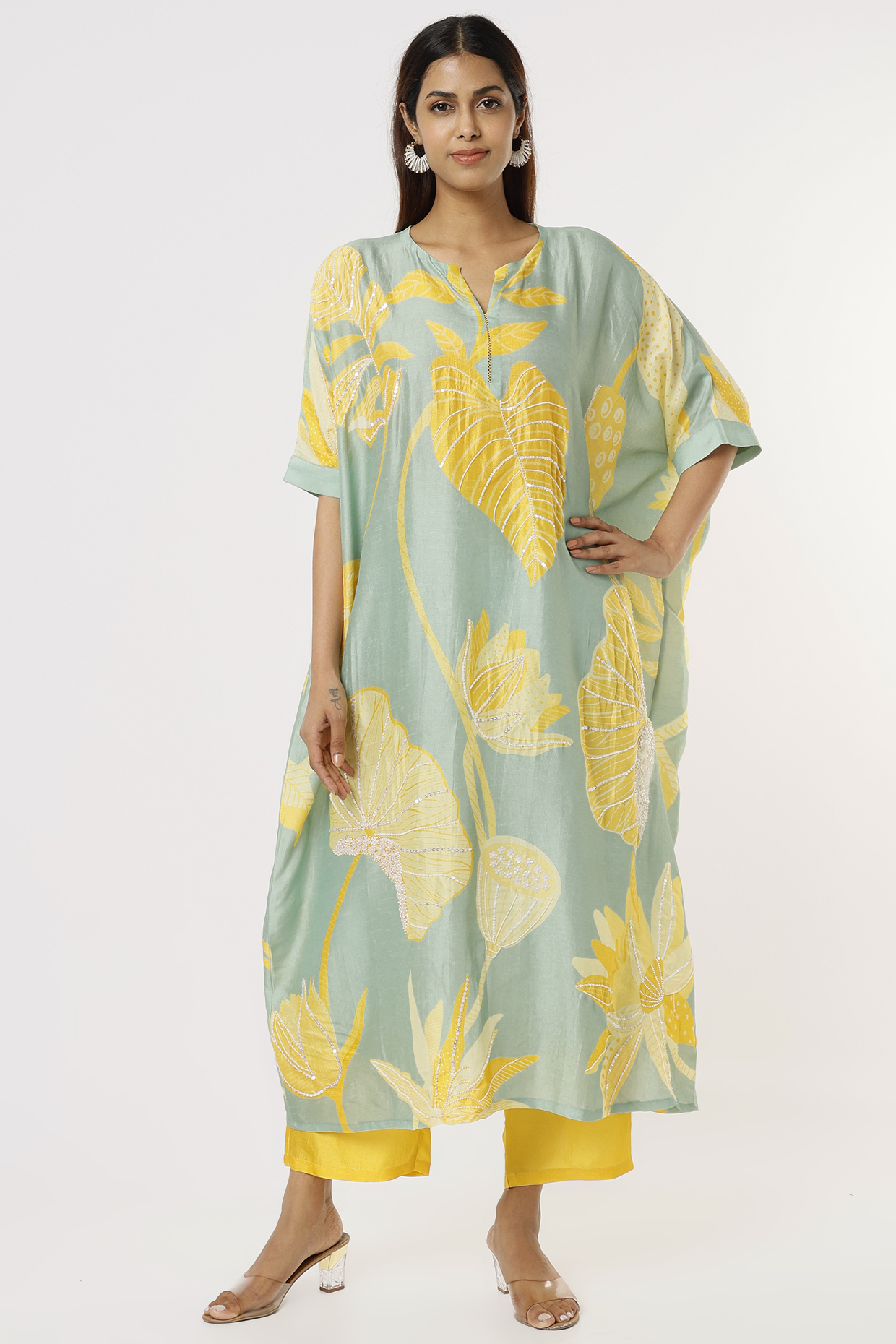 Yellow Silk Pant Set by Archana Shah at Pernia's Pop Up Shop