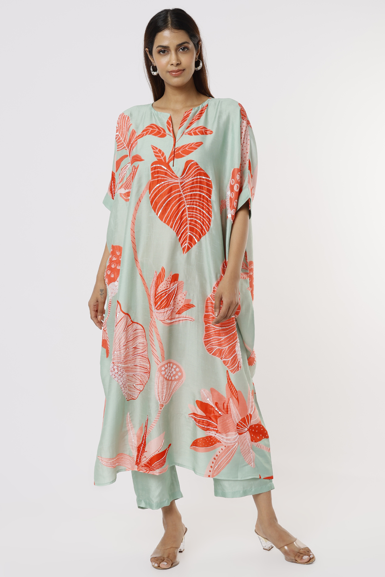 Green Silk Pant Set by Archana Shah at Pernia's Pop Up Shop