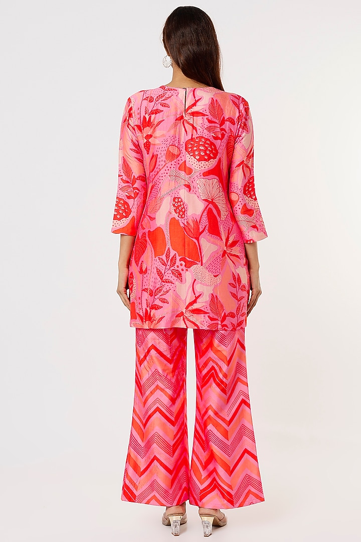 Red Silk Printed Party Wear Sharara Set by Archana Shah at Pernia's Pop Up Shop