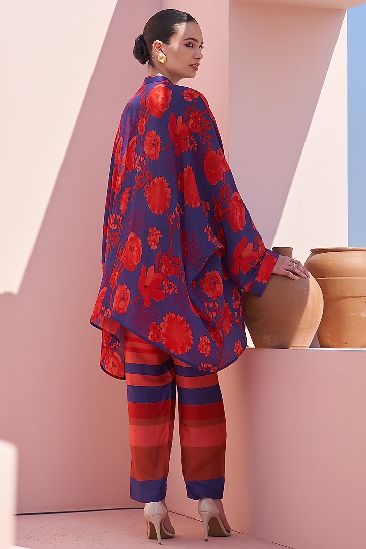 Purple Bemberg Crepe Printed Co-Ord Set by Archana Shah at Pernia's Pop Up Shop