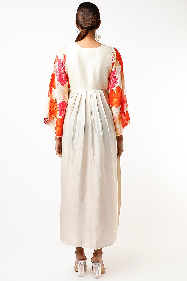 White Printed & Hand Embroidered Tunic by Archana Shah at Pernia's Pop Up Shop