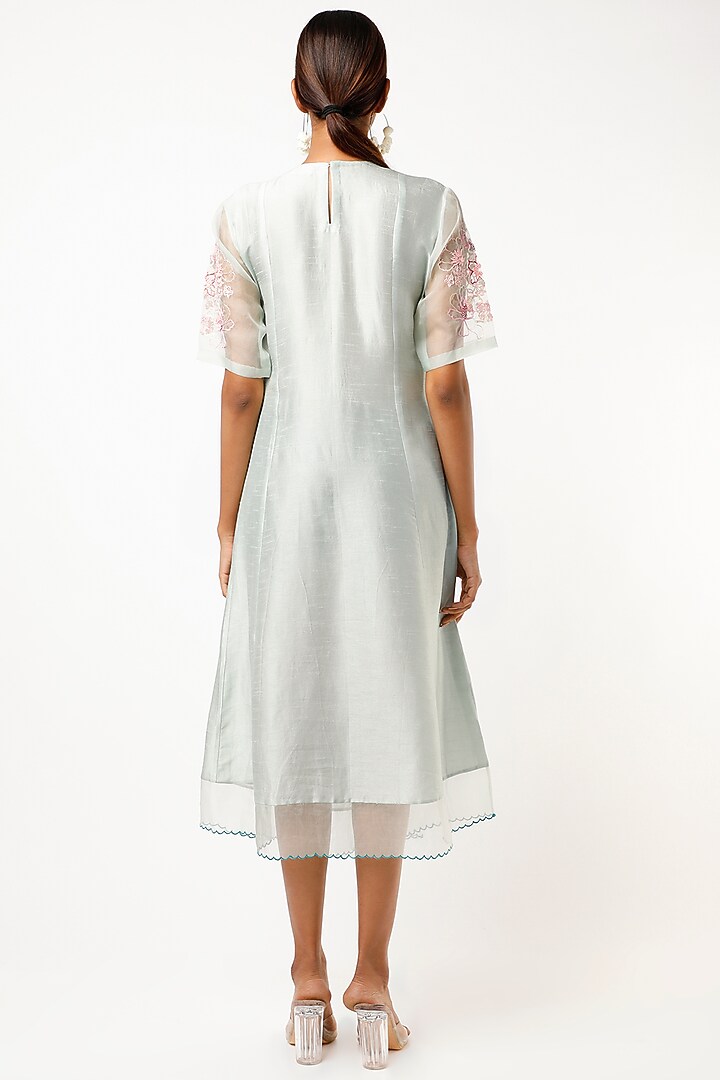Sky Blue Hand Embroidered Tunic by Archana Shah at Pernia's Pop Up Shop