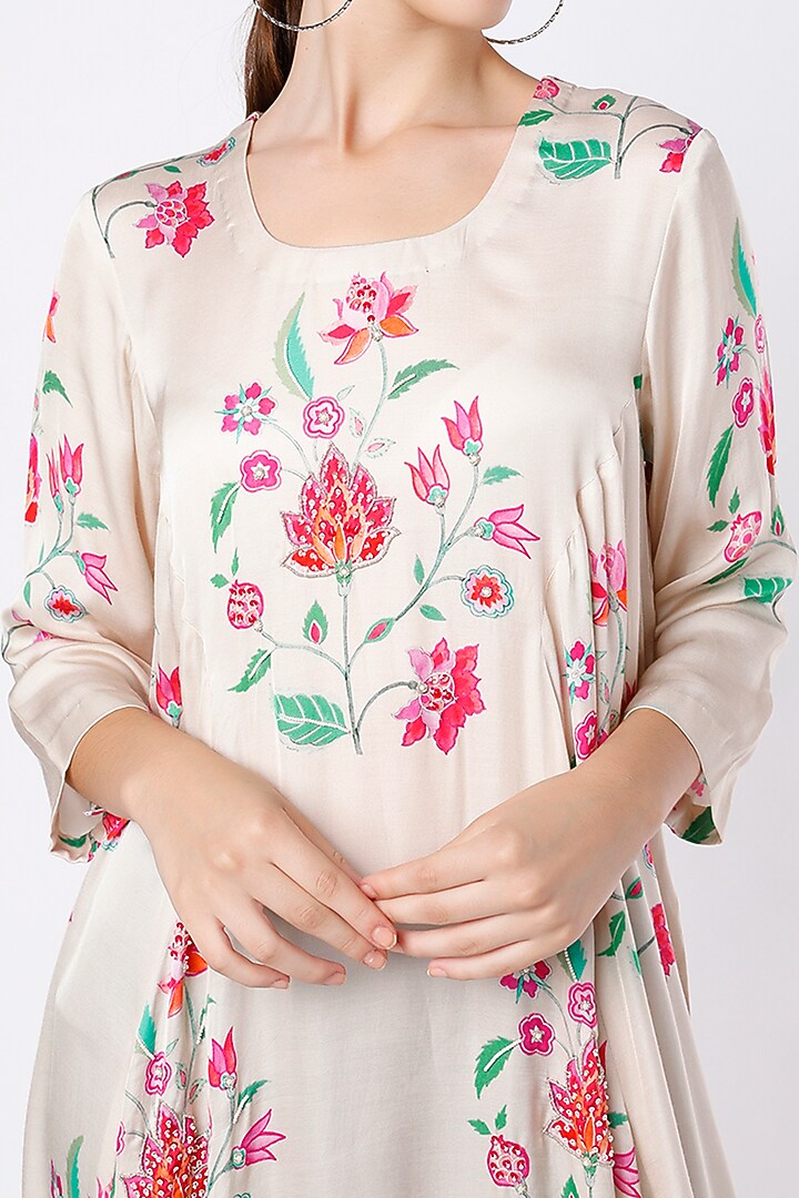 Off White Printed Tunic by Archana Shah at Pernia's Pop Up Shop