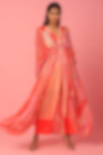 Orange Printed Kaftan Set by Archana Shah at Pernia's Pop Up Shop