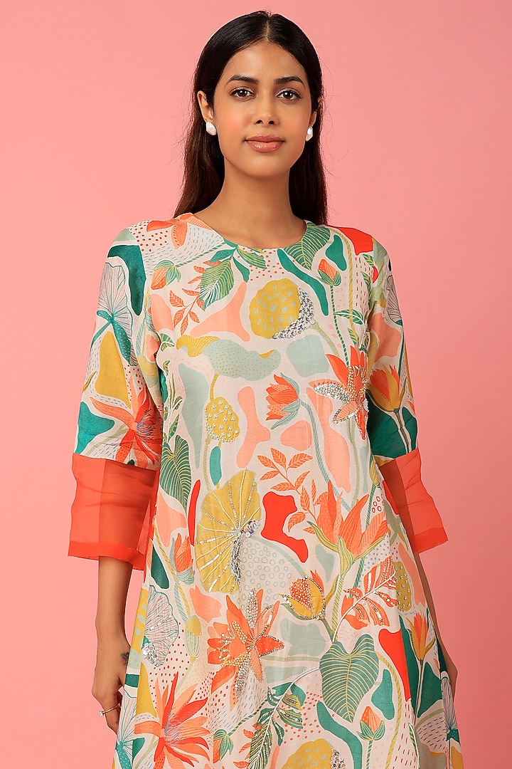 Orange Printed Tunic by Archana Shah at Pernia's Pop Up Shop