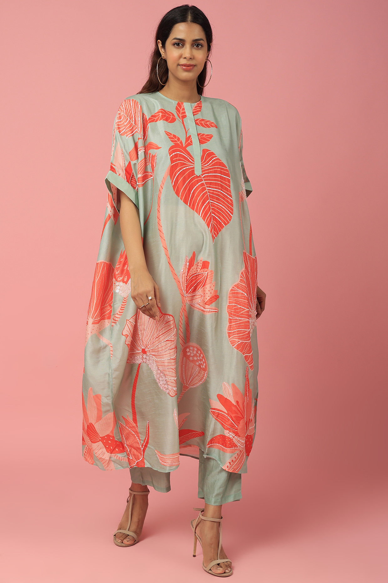 Green Printed Tunic Set by Archana Shah at Pernia's Pop Up Shop