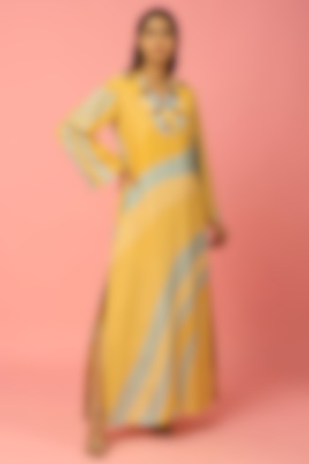 Yellow Embroidered Tunic by Archana Shah