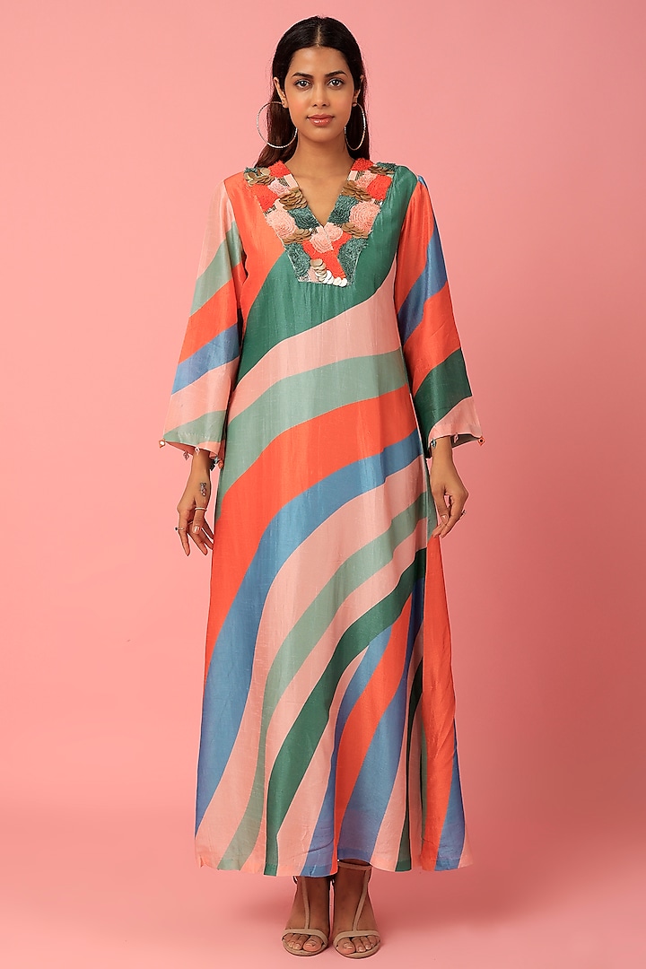 Multi-Coloured Embroidered Tunic by Archana Shah
