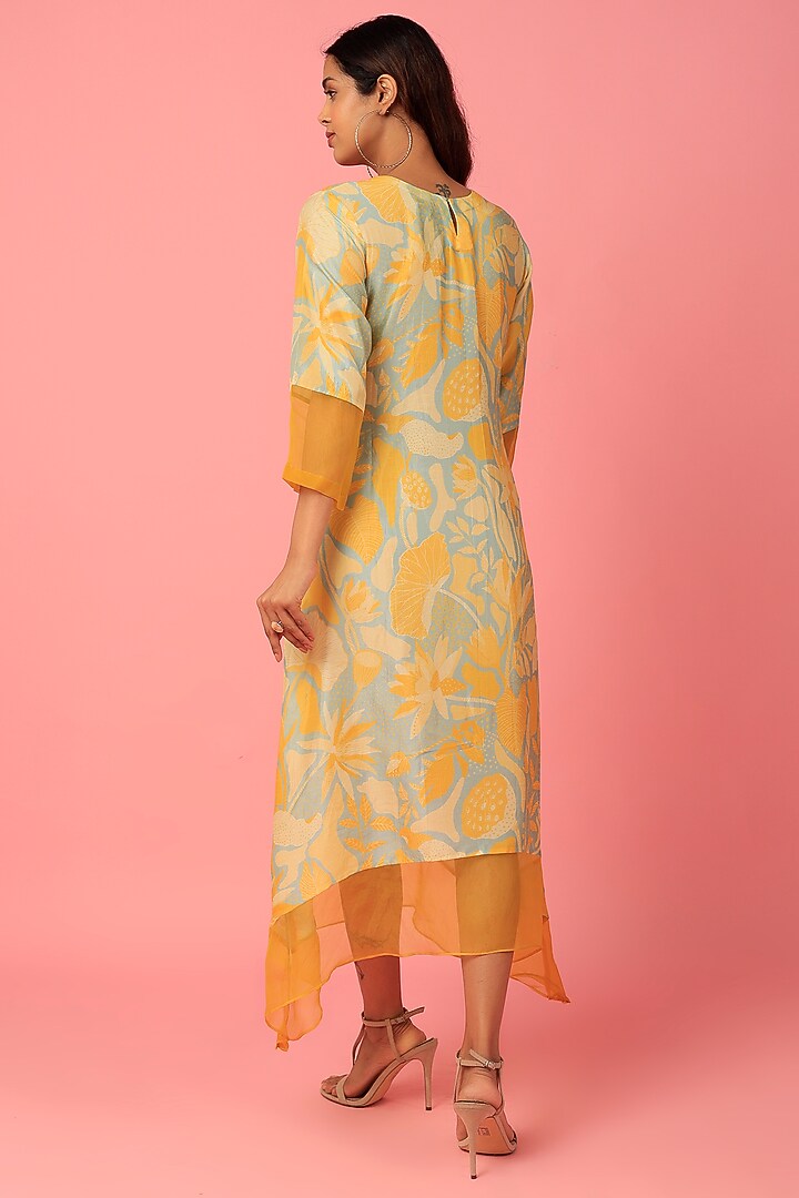 Yellow Floral Printed Tunic by Archana Shah at Pernia's Pop Up Shop
