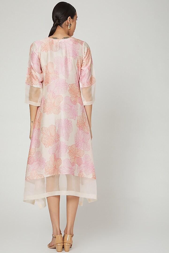 White & Pink Floral Printed Tunic by Archana Shah at Pernia's Pop Up Shop