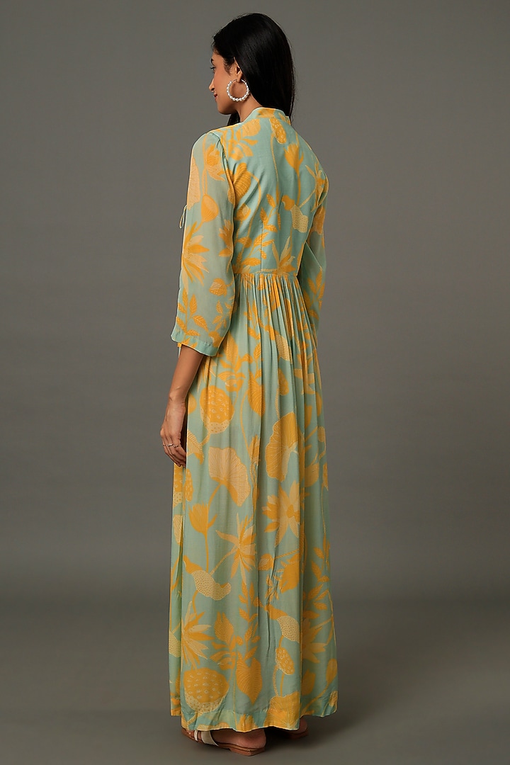 Multi-Coloured Printed Maxi Vacation Dress by Archana Shah at Pernia's Pop Up Shop
