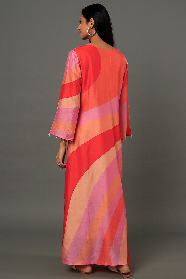Pink Embroidered Maxi Vacation Dress by Archana Shah at Pernia's Pop Up Shop