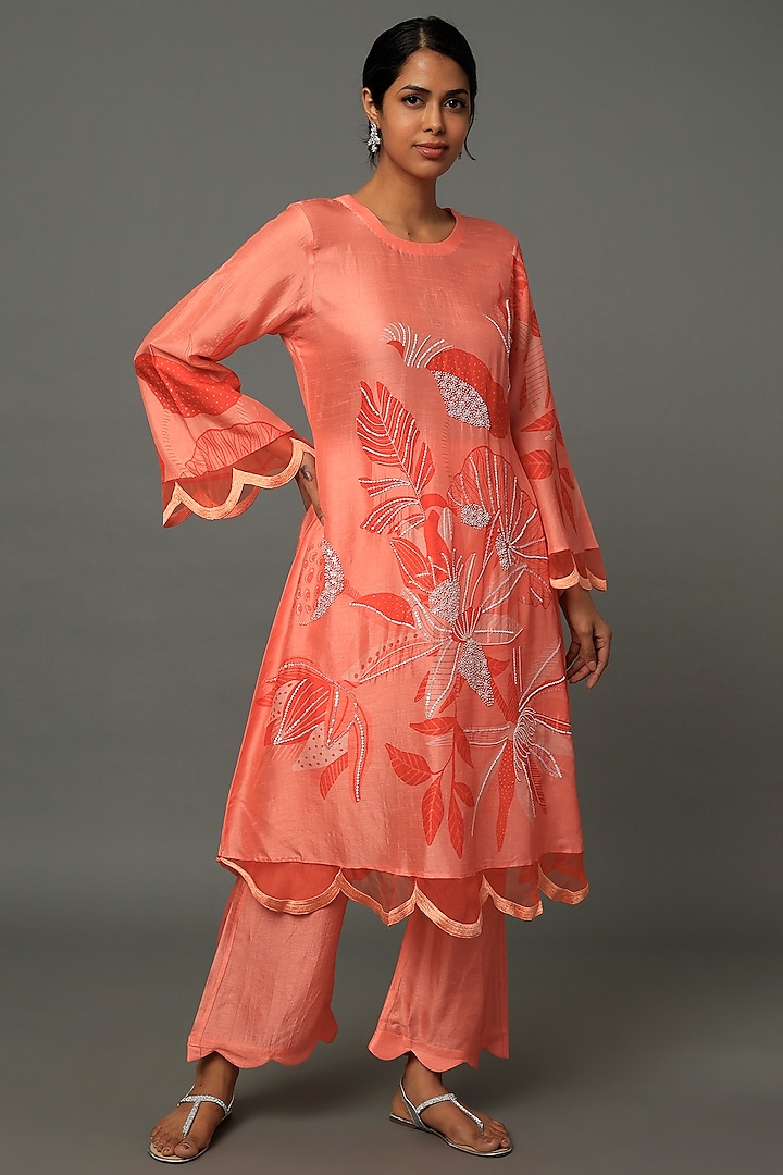 Pink Printed Kurta Set by Archana Shah at Pernia's Pop Up Shop