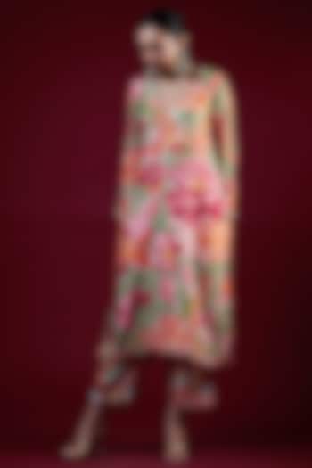 Multi-Colored Bemberg Silk Sequins Embroidered Kurta Set by Archana Shah at Pernia's Pop Up Shop