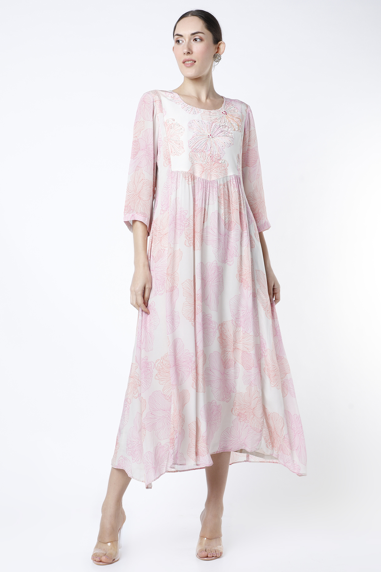 Off-White Printed Tunic by Archana Shah at Pernia's Pop Up Shop