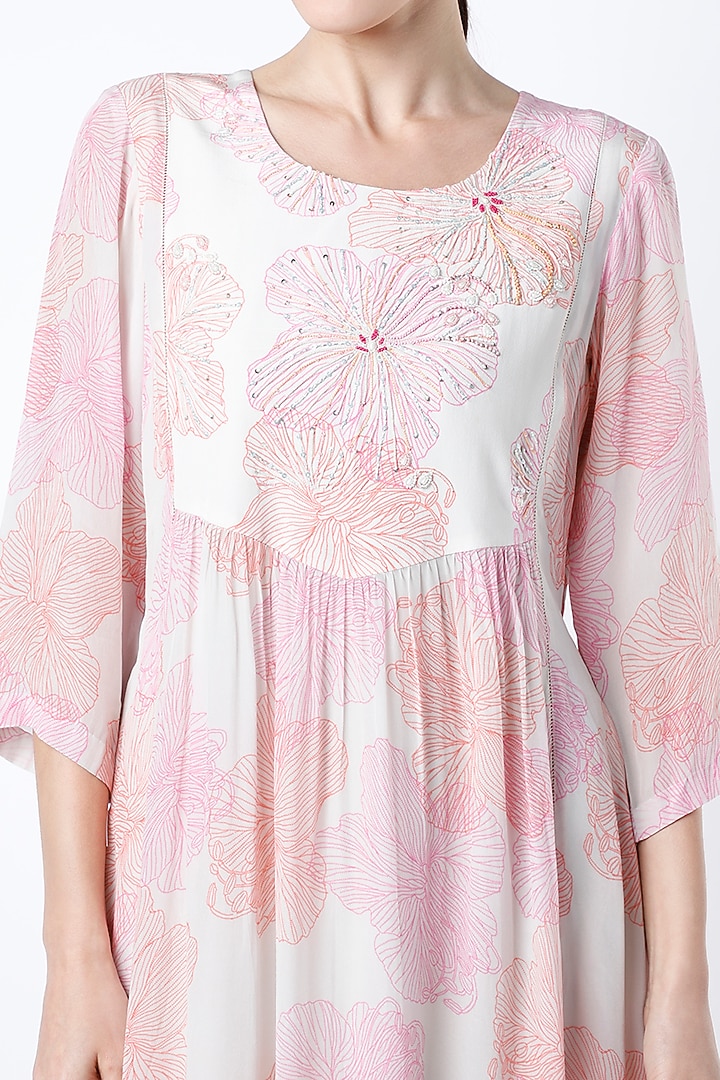 Off-White Printed Tunic by Archana Shah at Pernia's Pop Up Shop