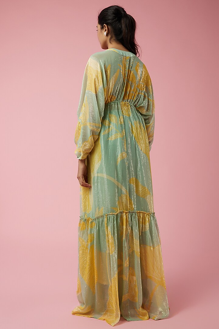 Multi-Coloured Floral Printed Kaftan by Archana Shah at Pernia's Pop Up Shop