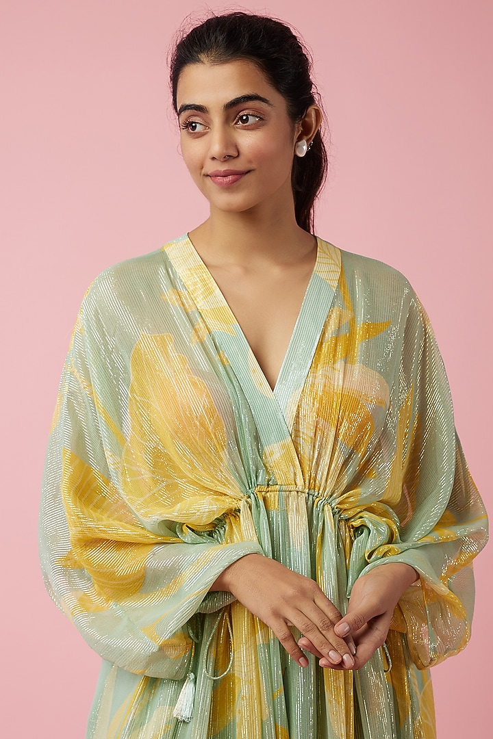 Multi-Coloured Floral Printed Kaftan by Archana Shah at Pernia's Pop Up Shop