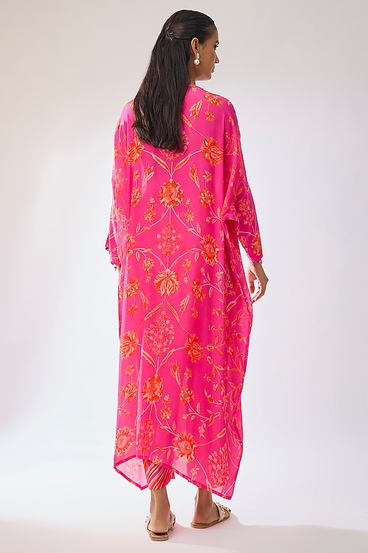 Pink Luxe Crepe Diamond Printed Kurta Set by Archana Shah at Pernia's Pop Up Shop