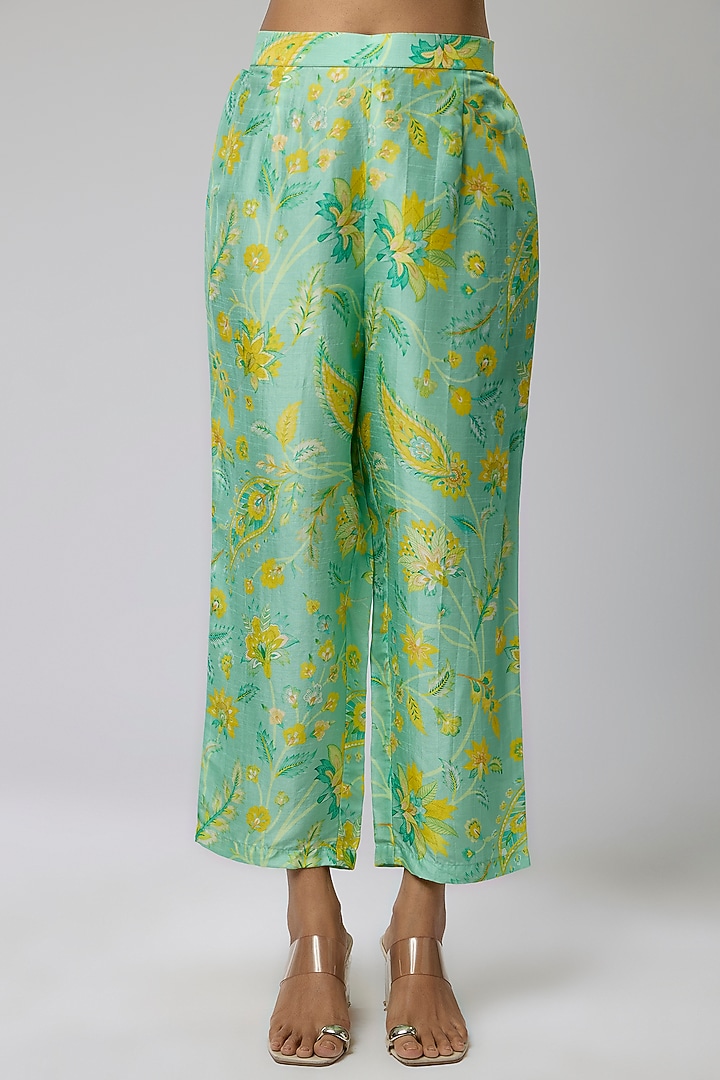 Green Bemberg Silk Dori Embroidered Kurta Set by Archana Shah at Pernia's Pop Up Shop