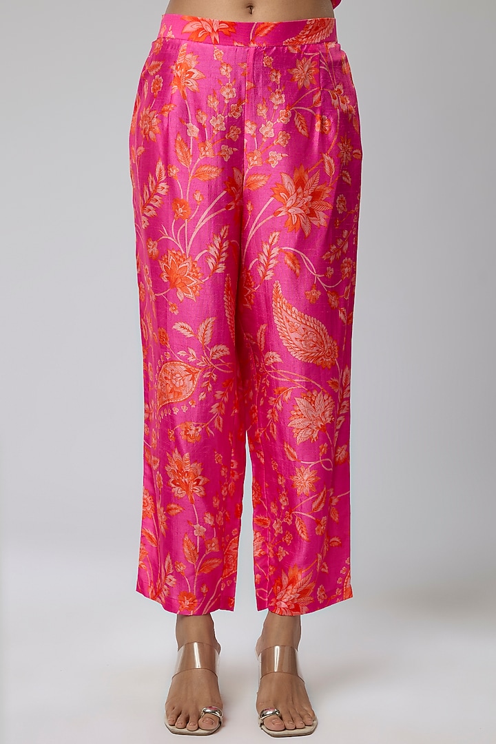 Pink Bemberg Silk Dori Embroidered Kurta Set by Archana Shah at Pernia's Pop Up Shop