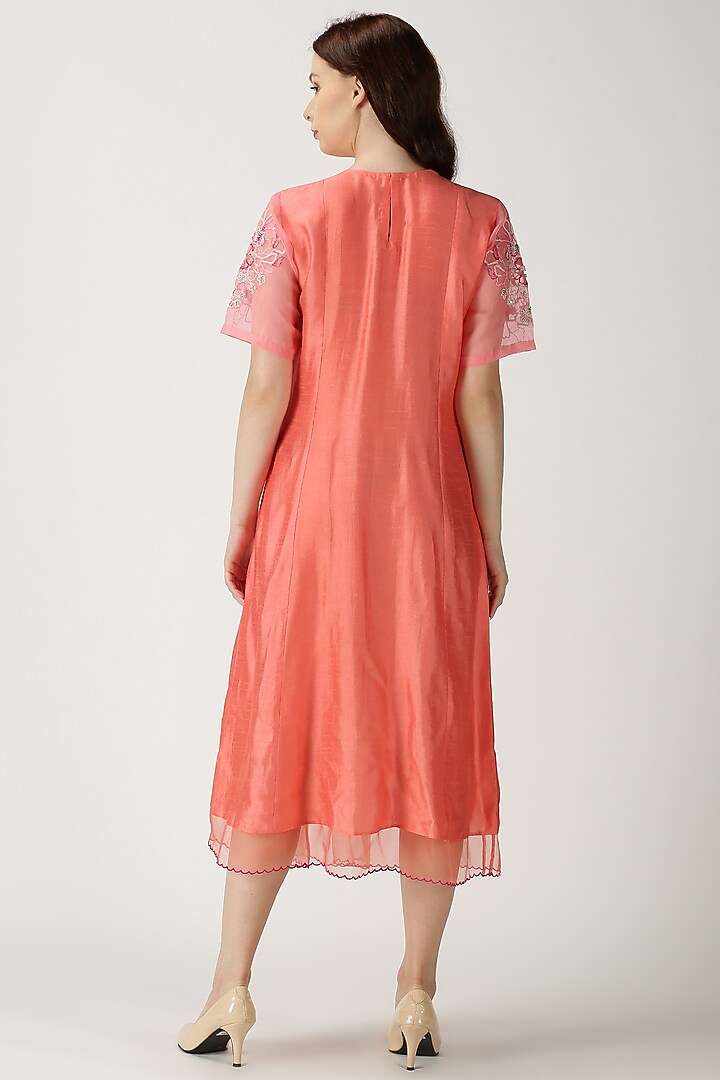 Orange Printed & Embroidered Tunic by Archana Shah at Pernia's Pop Up Shop