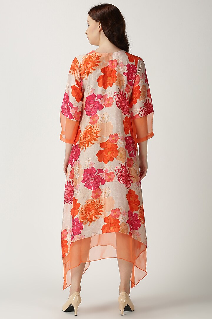 White Printed & Embroidered Tunic by Archana Shah at Pernia's Pop Up Shop