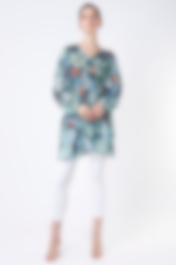 Arctic Blue Printed Top by Archana Shah at Pernia's Pop Up Shop