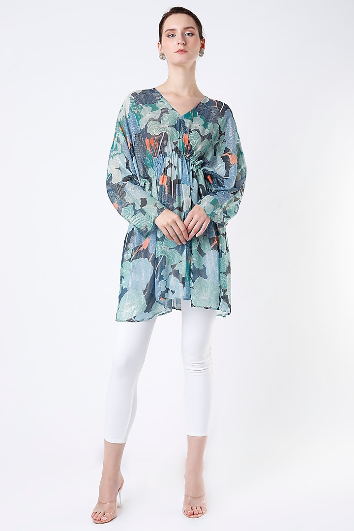 Arctic Blue Printed Top by Archana Shah at Pernia's Pop Up Shop