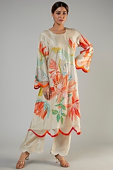 Pralika Bemberg Satin Pink Kurta Set main image 1