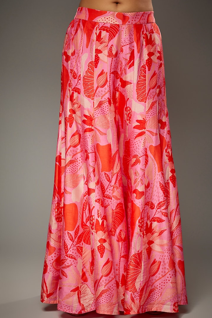 Fuschia Pink Floral Printed Wedding Sharara Set by Archana Shah at Pernia's Pop Up Shop