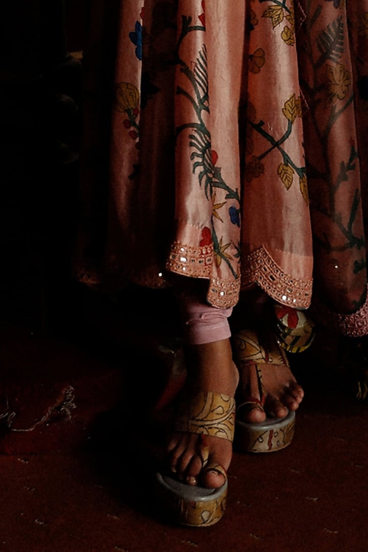 Rosewood Pink Embroidered Bridal Anarkali Set by Archana Jaju at Pernia's Pop Up Shop