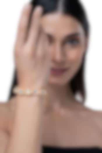 Gold Finish Kundan Polki Wrap Bracelet by AAKARSHA BY AJAY at Pernia's Pop Up Shop