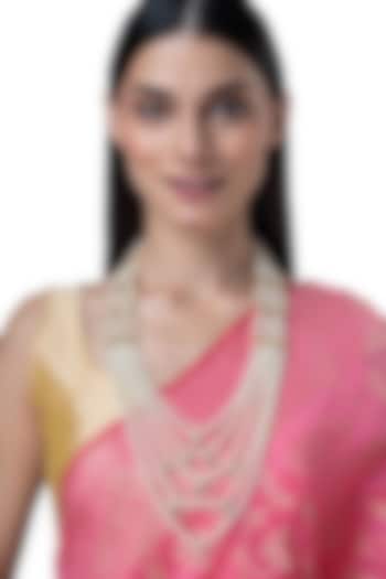 Gold Finish Kundan Polki & Motif Long Necklace by AAKARSHA BY AJAY at Pernia's Pop Up Shop