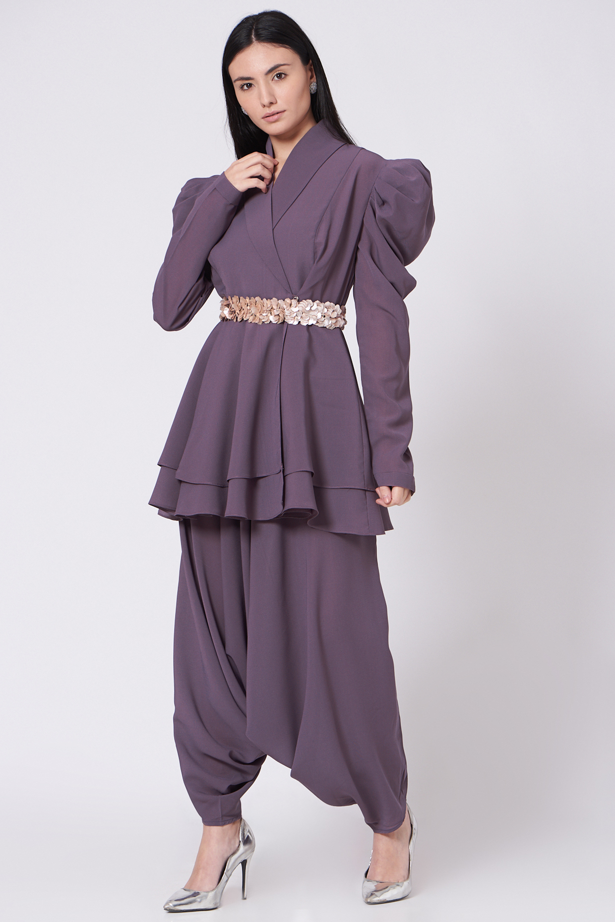 Mauve Peplum Tunic Set by Aakaar at Pernia's Pop Up Shop