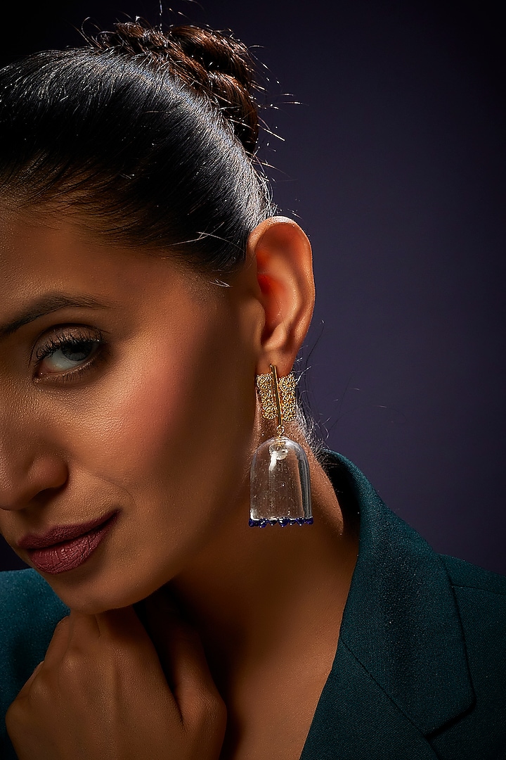 Gold Finish Dangler Earrings by Aadikara