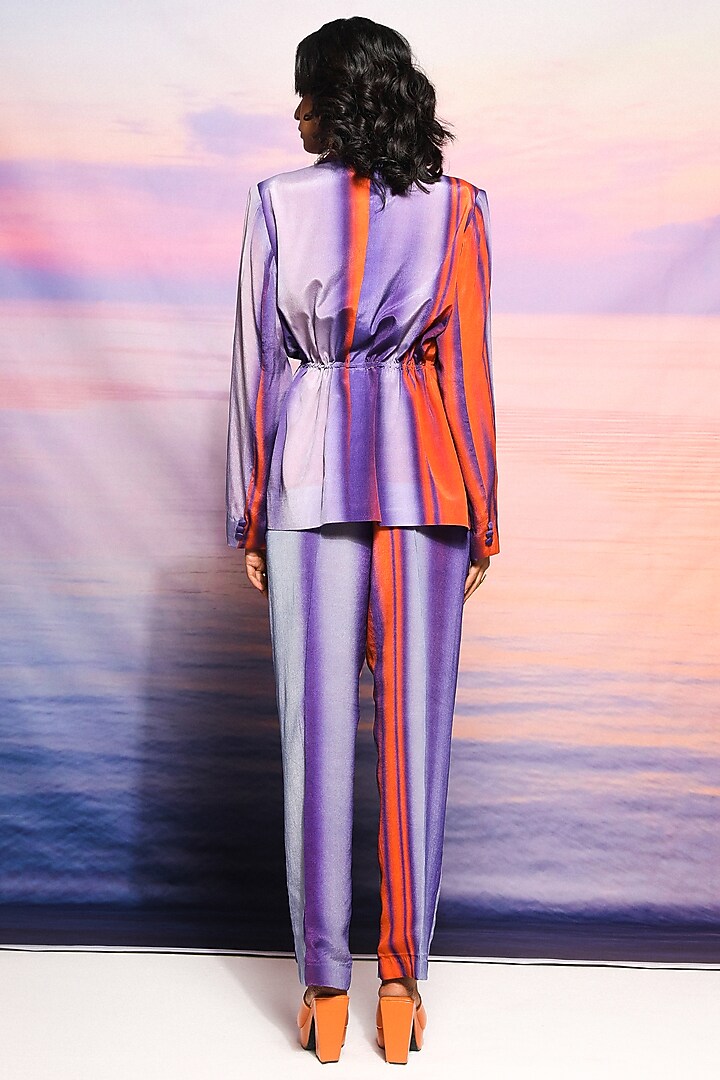 Lavender & Orange Cupro Crepe Blazer by Ananya Agrawal Label at Pernia's Pop Up Shop