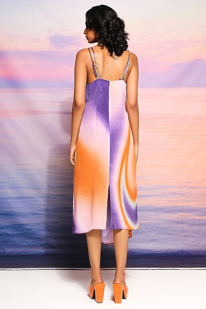Lavender Cupro Crepe Strappy Midi Summer Dress by Ananya Agrawal Label at Pernia's Pop Up Shop