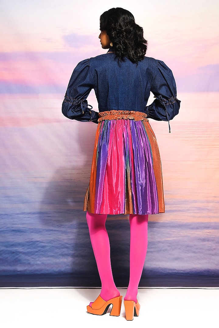 Orange & Blue Denim Summer Dress by Ananya Agrawal Label at Pernia's Pop Up Shop