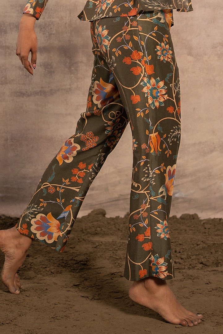 Green Foil Printed Chanderi Co-ord Set