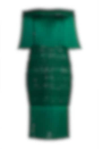 Emerald Green Embellished Dress by Aarti Mahtani