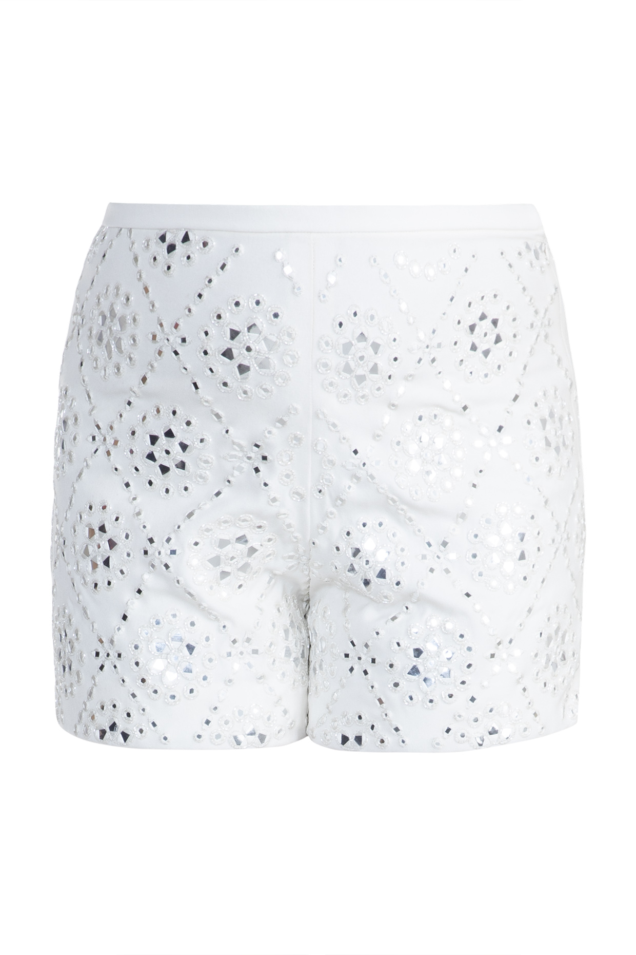 Ivory Embellished Shorts by Aarti Mahtani