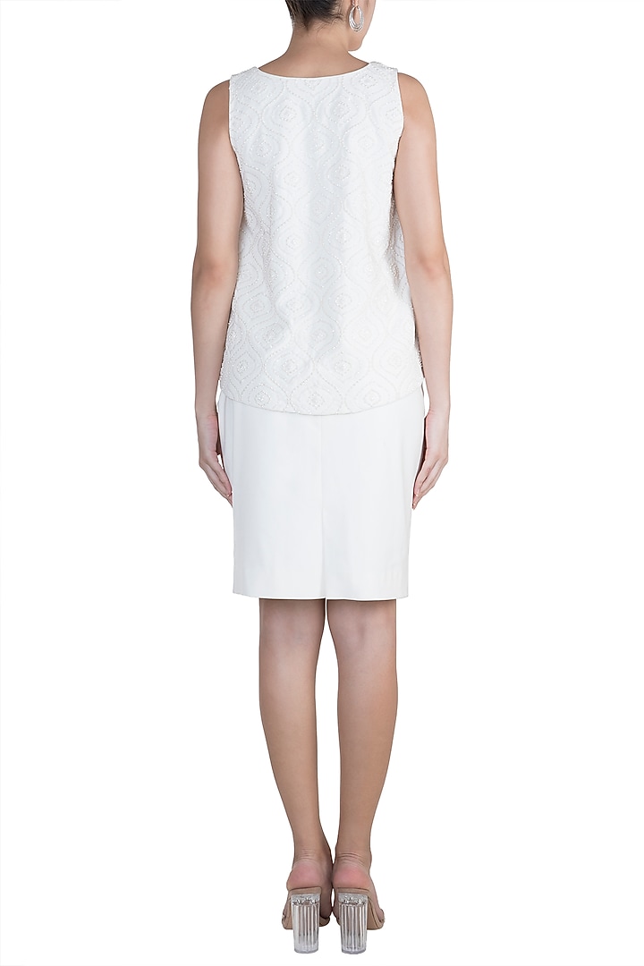 Ivory Embellished Skirt by Aarti Mahtani at Pernia's Pop Up Shop