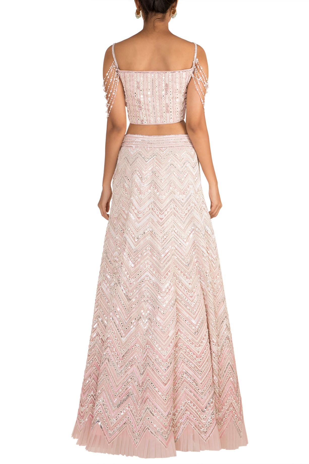 Ivory & Pink Embellished Lehenga Set by Aarti Mahtani at Pernia's Pop ...
