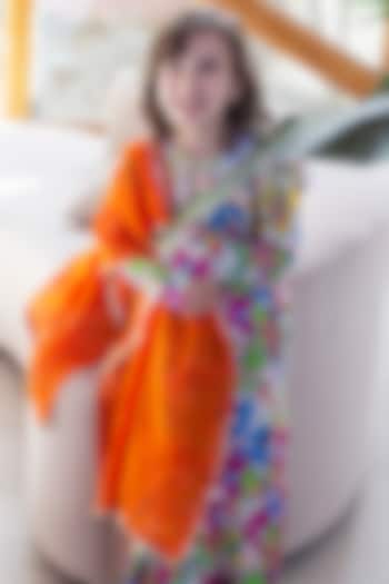 Multi-Colored Cotton & Cotton Silk Printed Anarkali Set For Girls by Anaario