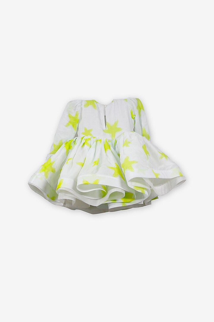 Light Blue Organza Printed Dress For Girls by Anaario at Pernia's Pop Up Shop