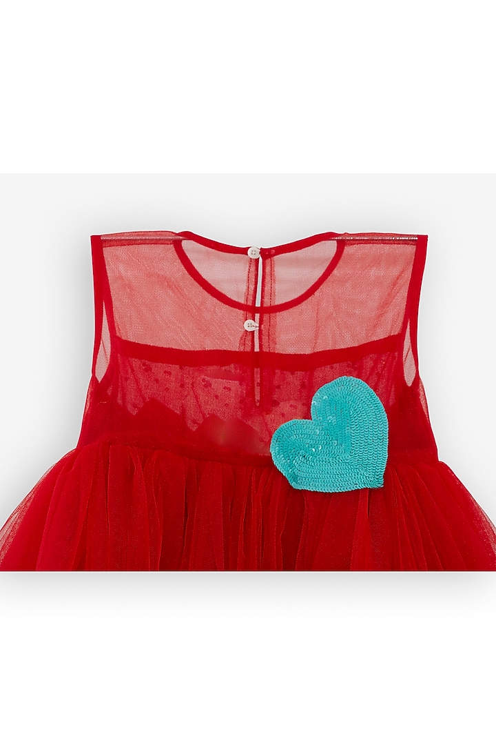Red Net Dress For Girls by Anaario at Pernia's Pop Up Shop