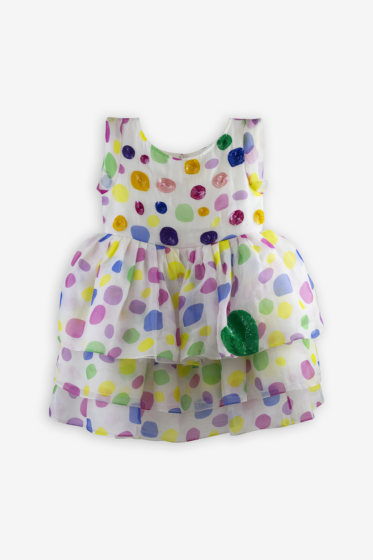White Organza Printed Dress For Girls by Anaario at Pernia's Pop Up Shop
