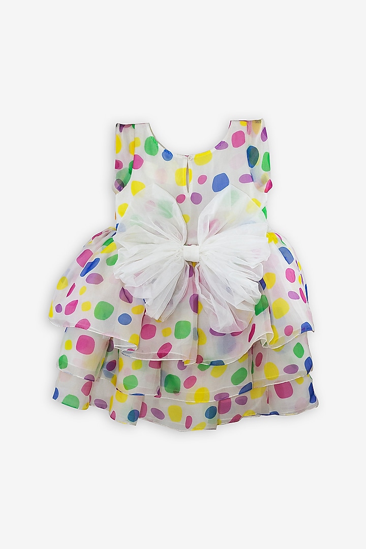 White Organza Printed Dress For Girls by Anaario at Pernia's Pop Up Shop