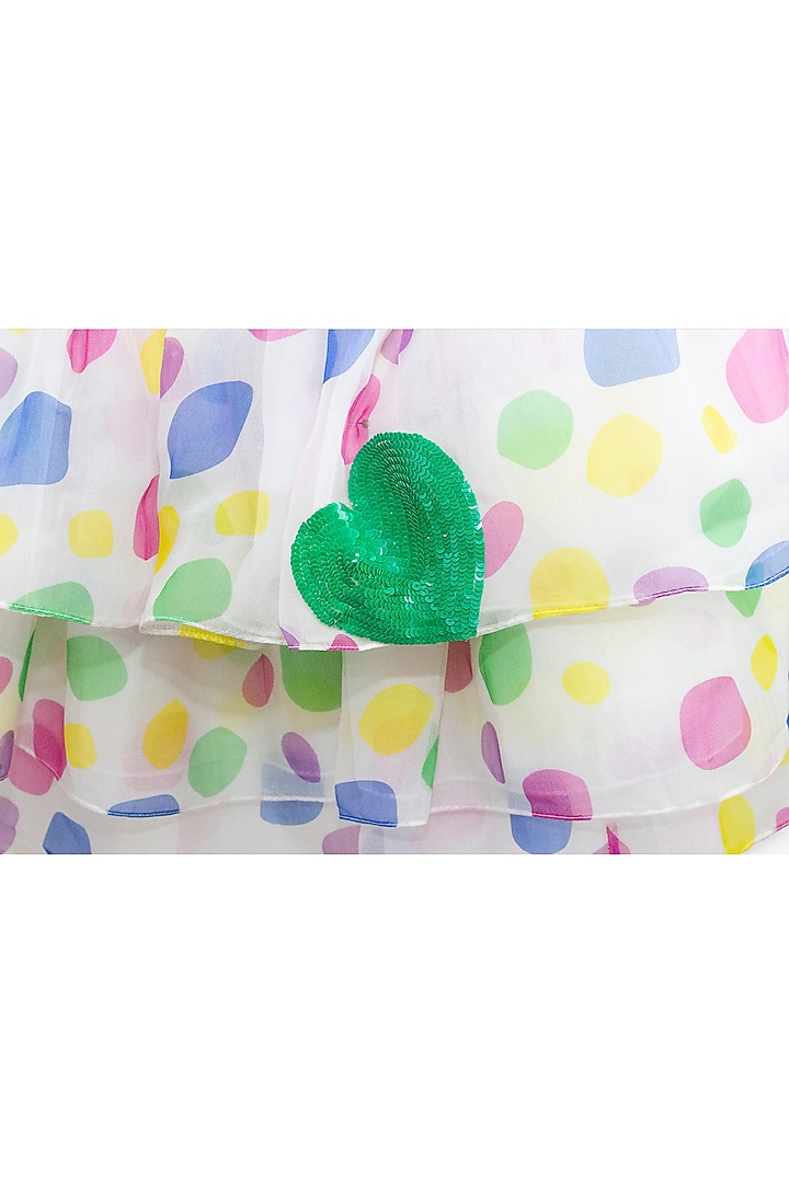 White Organza Printed Dress For Girls by Anaario at Pernia's Pop Up Shop